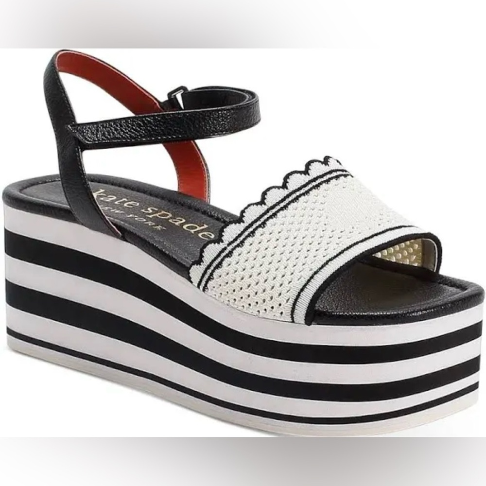 Kate Spade Black and White Platform Sandals